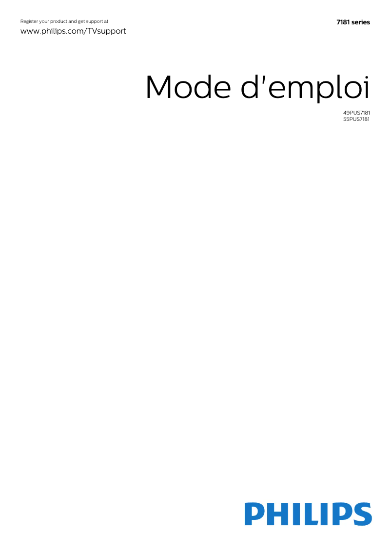 Image de la première page du manuel de l'appareil 49PUS7181