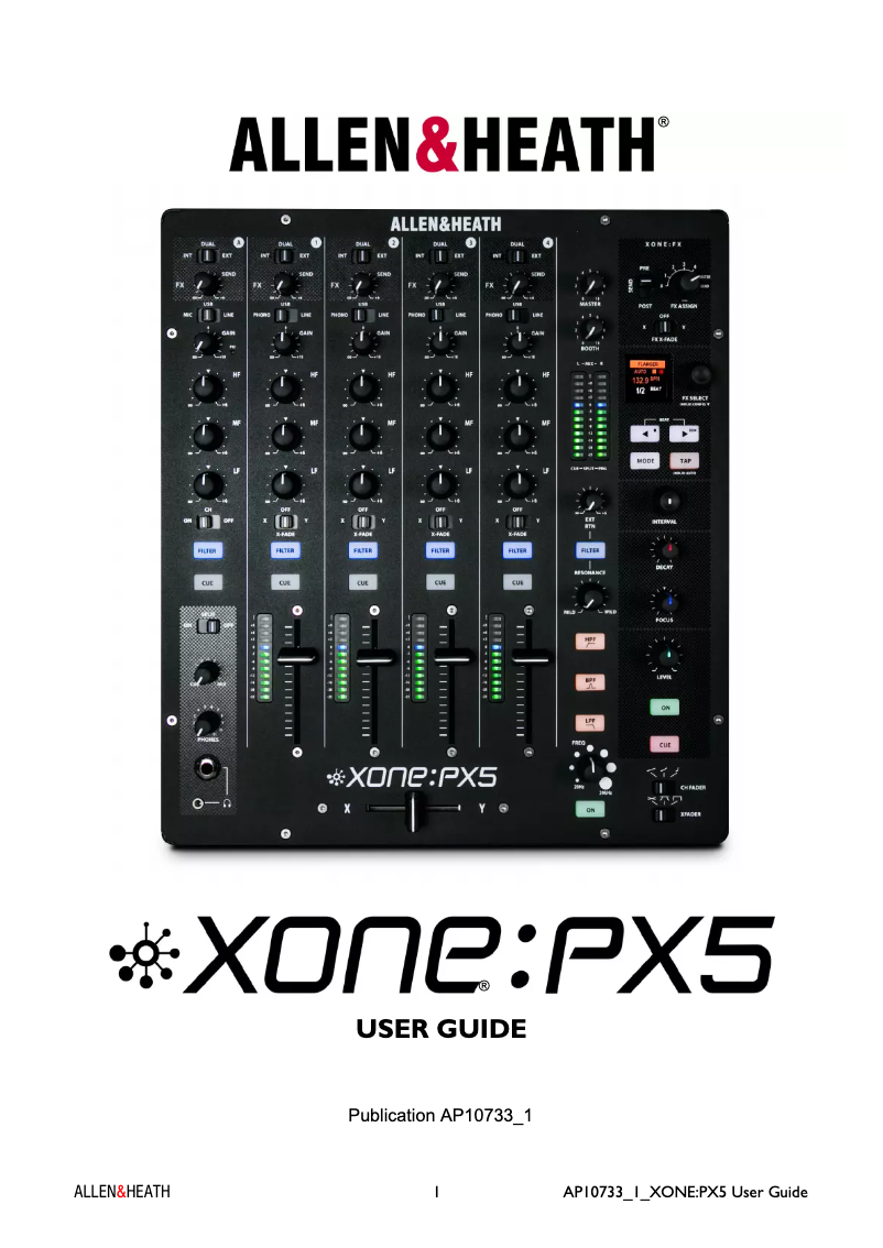 Page n°1 - Manuel utilisateur Allen & Heath Xone:PX5