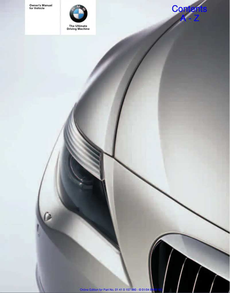 Image de la première page du manuel de l'appareil 645Ci Coupe (2004)