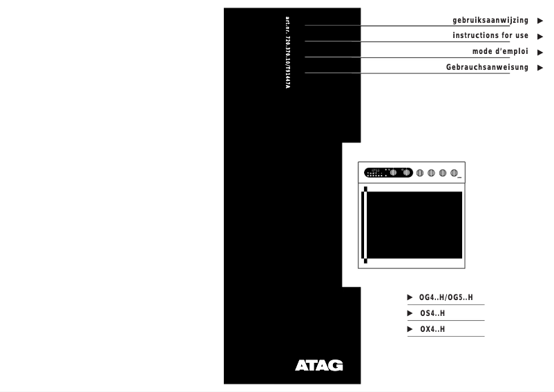 Page n°1 - Manuel utilisateur Atag OG5H