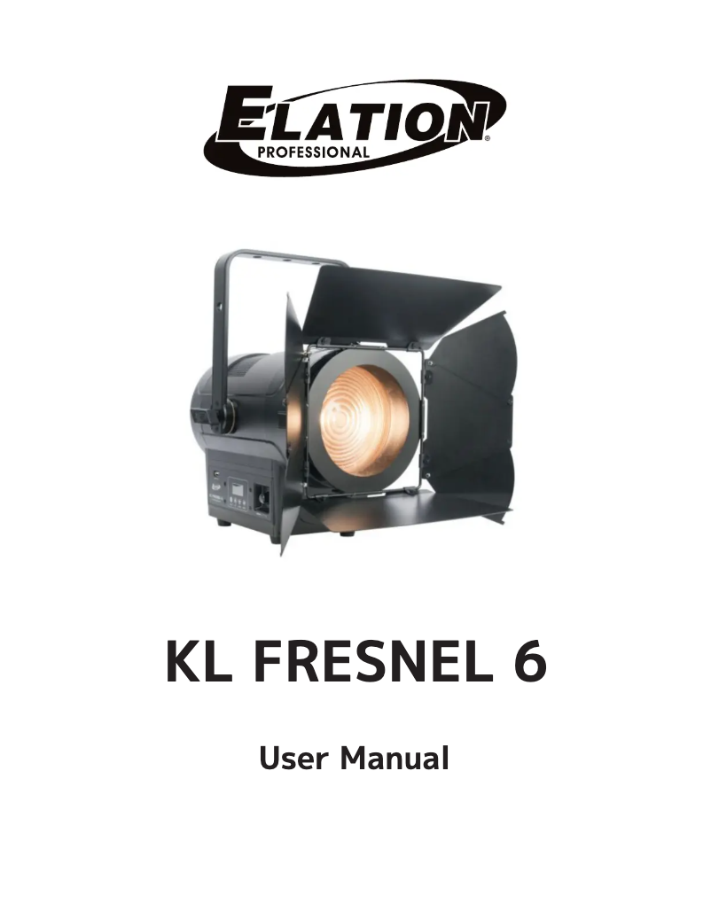 Page n°1 - Manuel utilisateur Elation KL Fresnel 6