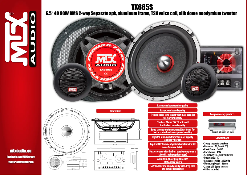 Page n°1 - Manuel utilisateur MTX Audio TX665S