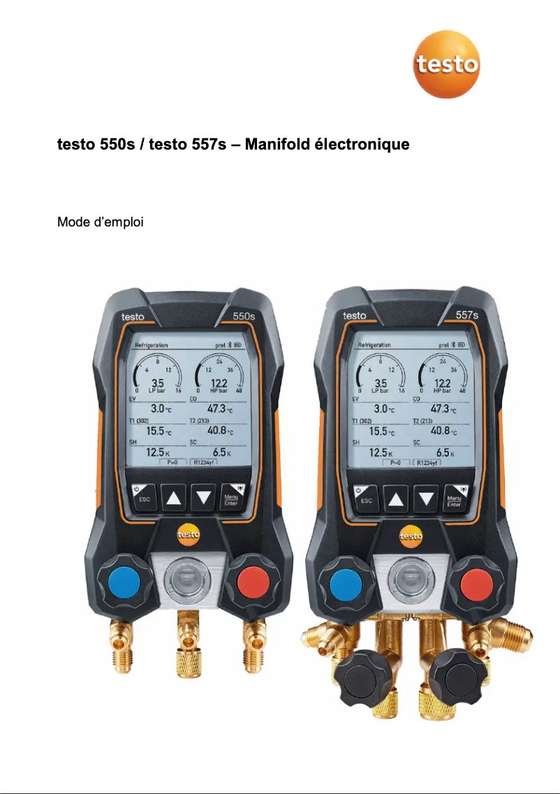 Page 1 de la notice Manuel utilisateur Testo 557s