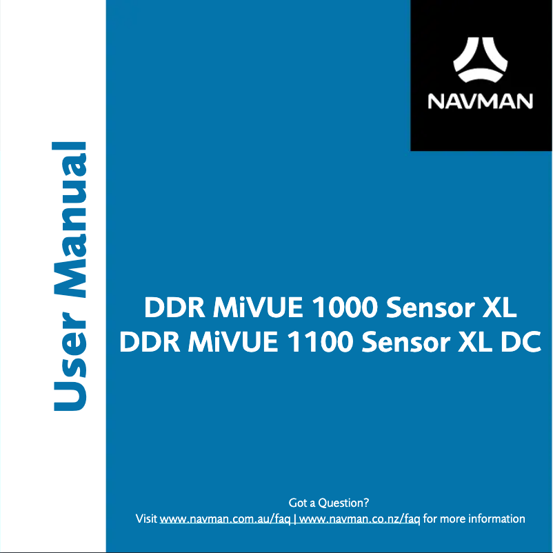 Image de la première page du manuel de l'appareil MiVue 1000 Sensor XL