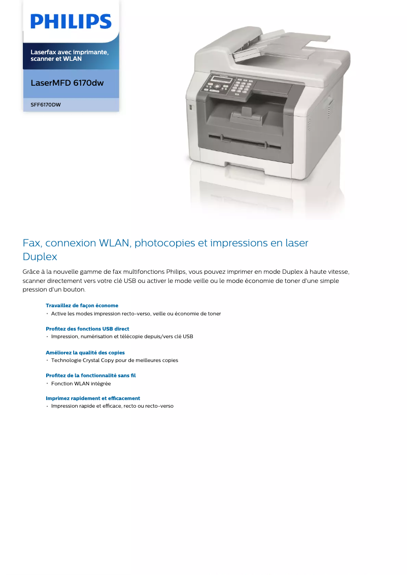 Image de la première page du manuel de l'appareil LaserMFD SFF6170DW