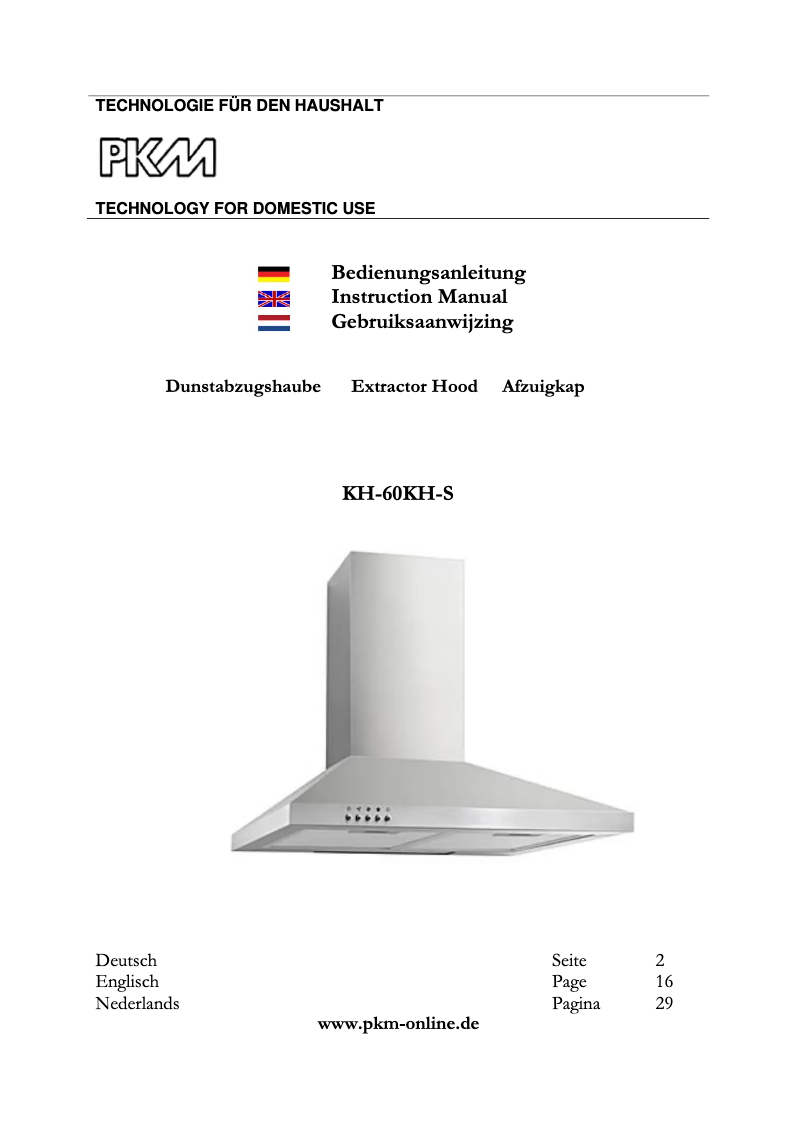 Page n°1 - Manuel utilisateur PKM KH-60KH-S