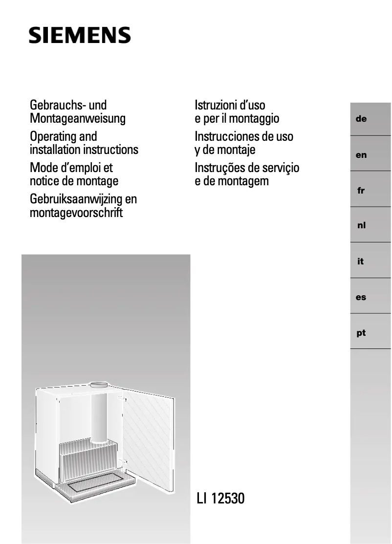 Page n°1 - Guide d'installation Siemens LI12530EU