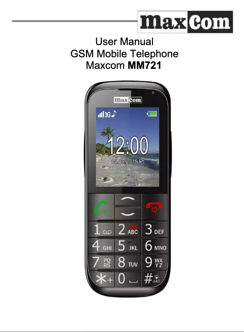 Page n°1 - Manuel utilisateur MaxCom MM721