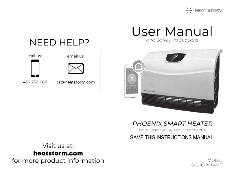 Image de la première page du manuel de l'appareil HS-1500-PHX-WIFI