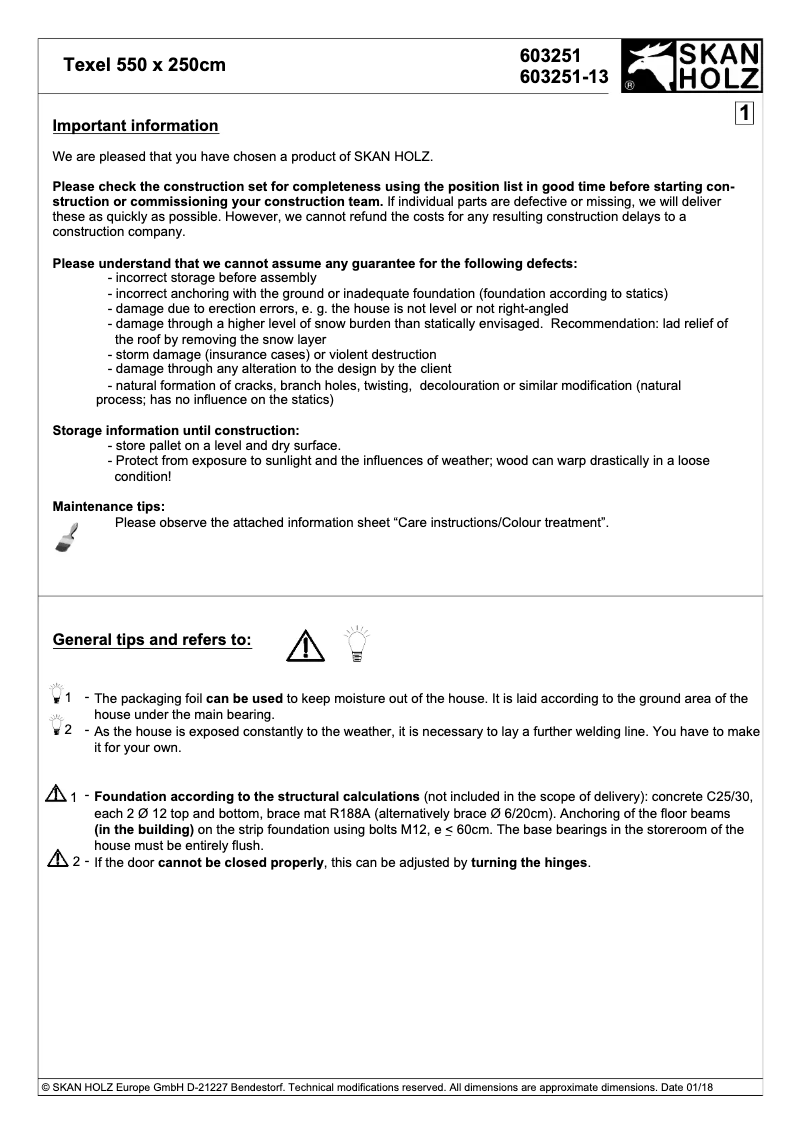 Página 1 del manual Manual de usuario Skan Holz Texel