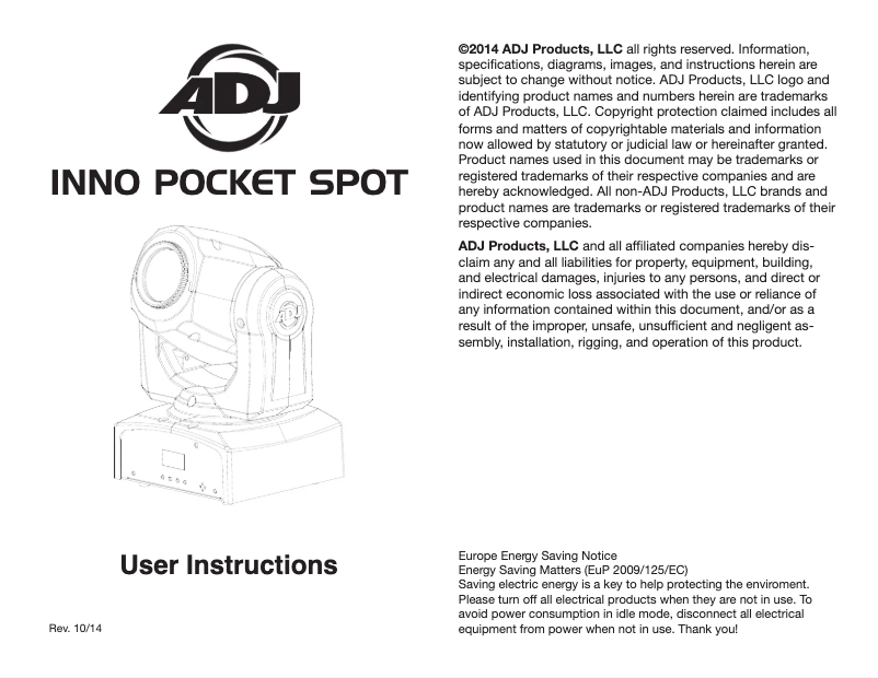 Página 1 del manual Manual de usuario American DJ Inno Pocket Spot