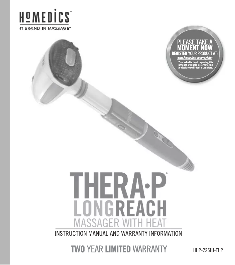 Page 1 de la notice Manuel utilisateur Homedics HHP-225HJ-THP