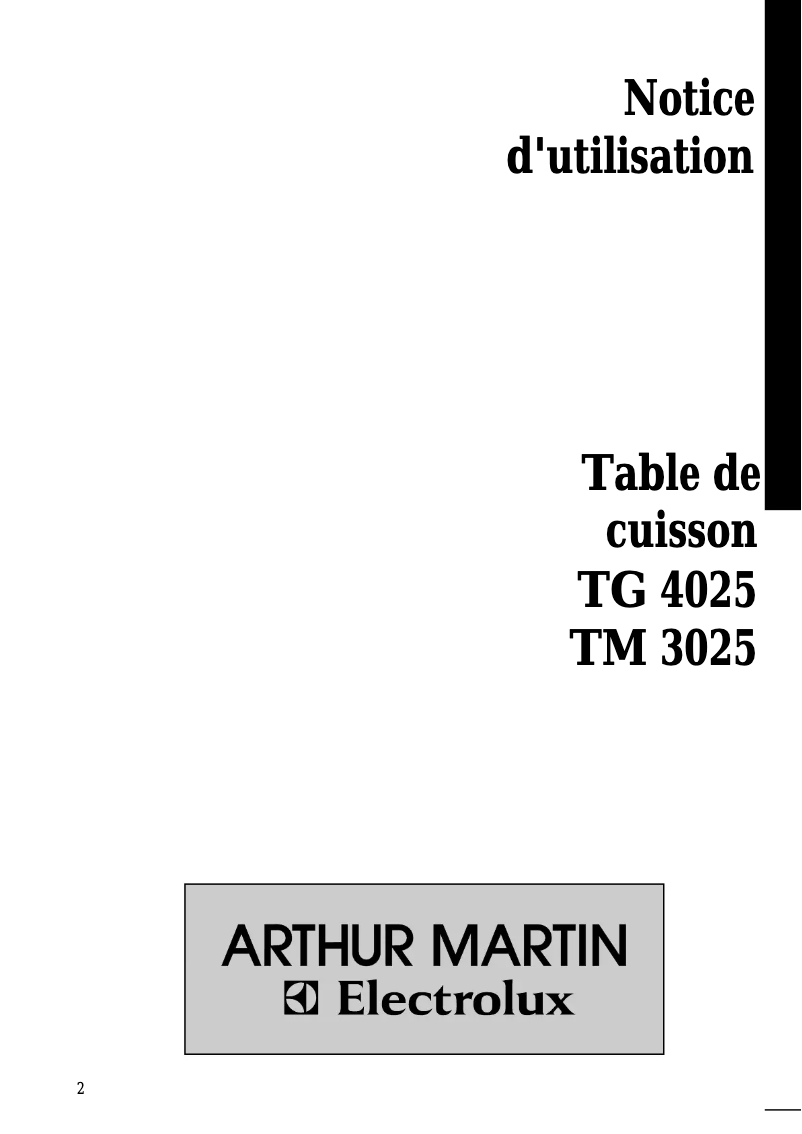 Image de la première page du manuel de l'appareil TG4025