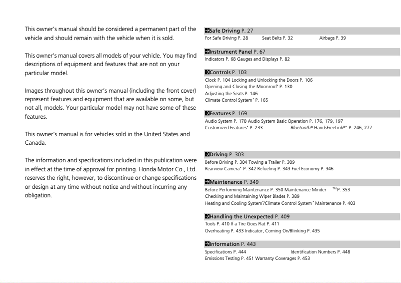 Page 1 de la notice Manuel utilisateur Honda Civic Si Coupe (2014)