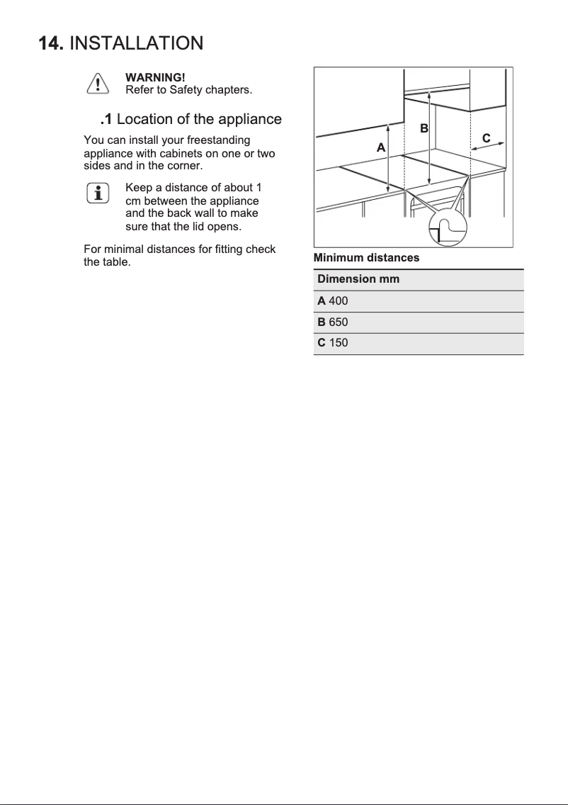 Page 1 de la notice Guide d'installation Electrolux EKM51302OX