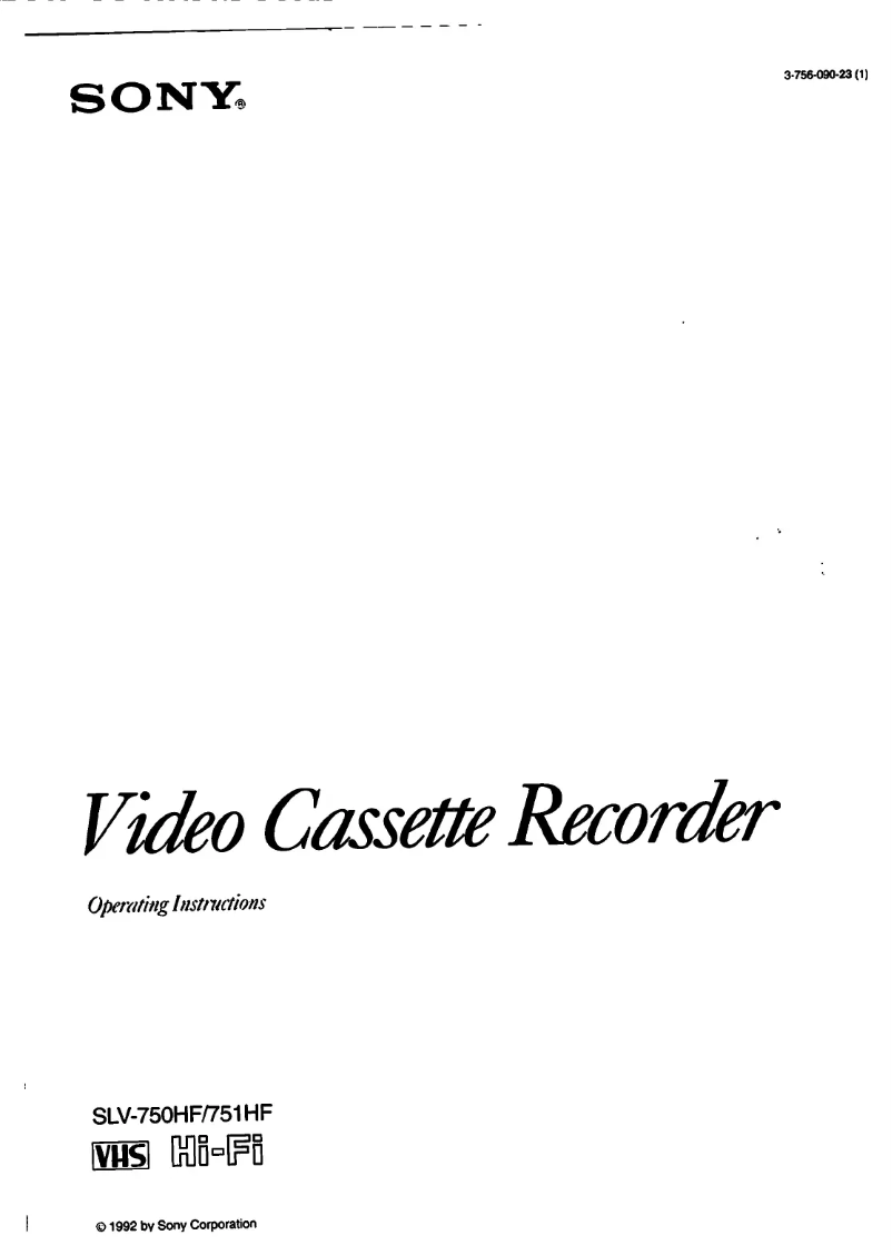 Image de la première page du manuel de l'appareil SLV-751HF