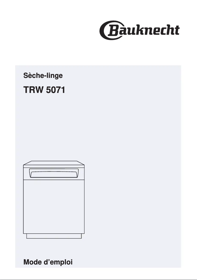 Image de la première page du manuel de l'appareil TRW 5071
