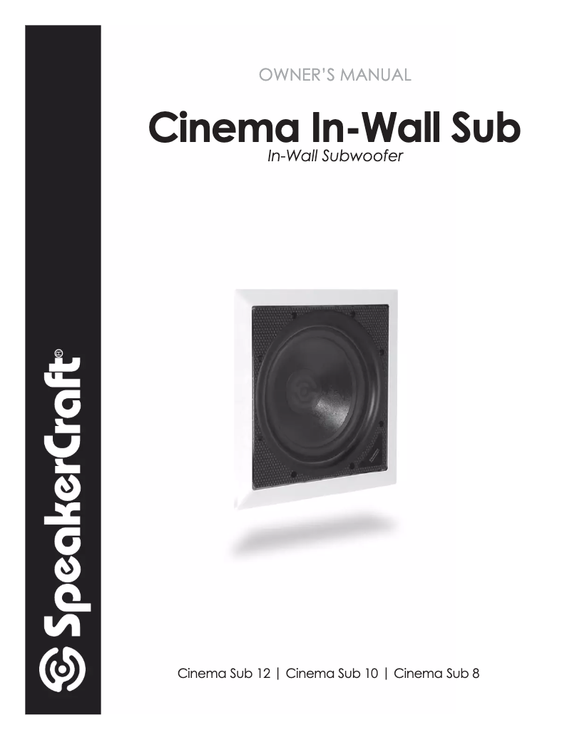Page 1 de la notice Manuel utilisateur SpeakerCraft Cinema Sub 10