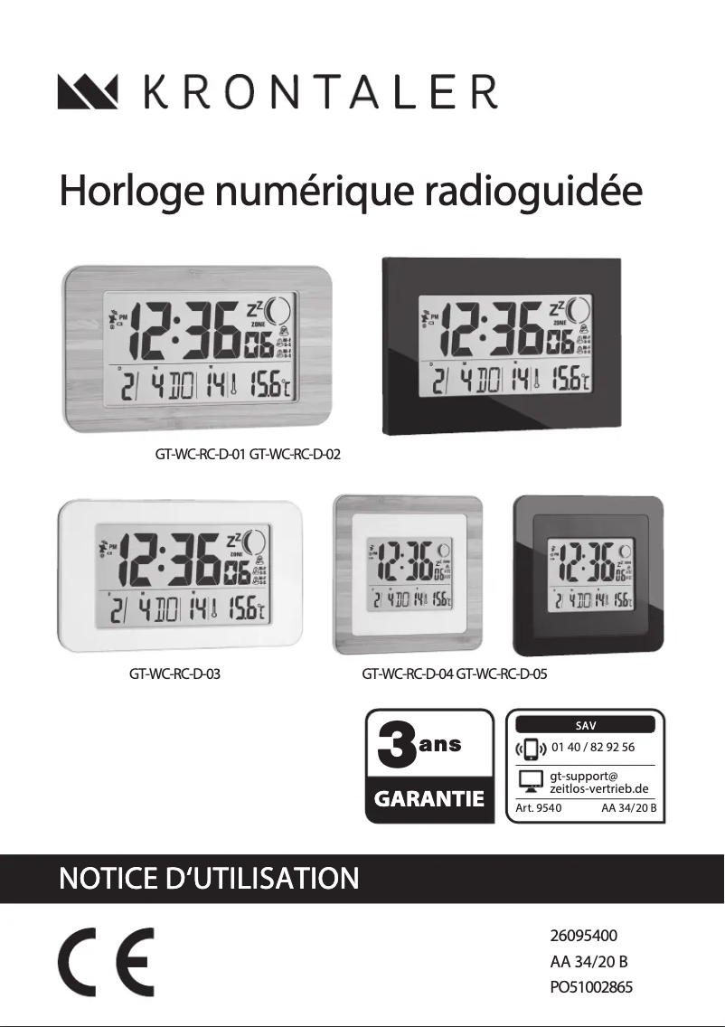 Page 1 de la notice Manuel utilisateur GlobalTronics WC-D-05