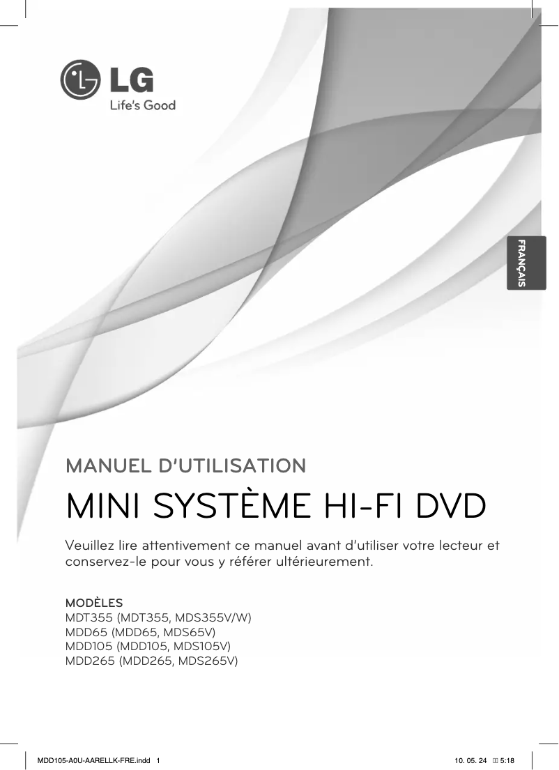Image de la première page du manuel de l'appareil MDT355
