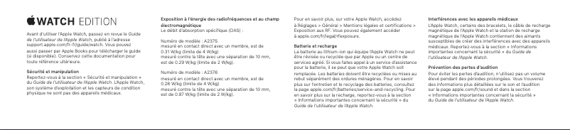 Page 1 de la notice Manuel utilisateur Apple Watch Series 6