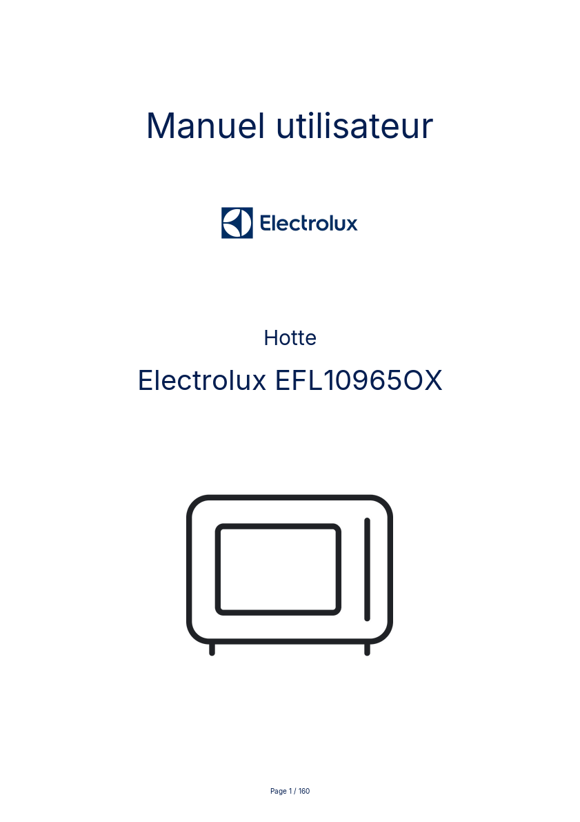 Image de la première page du manuel de l'appareil EFL10965OX