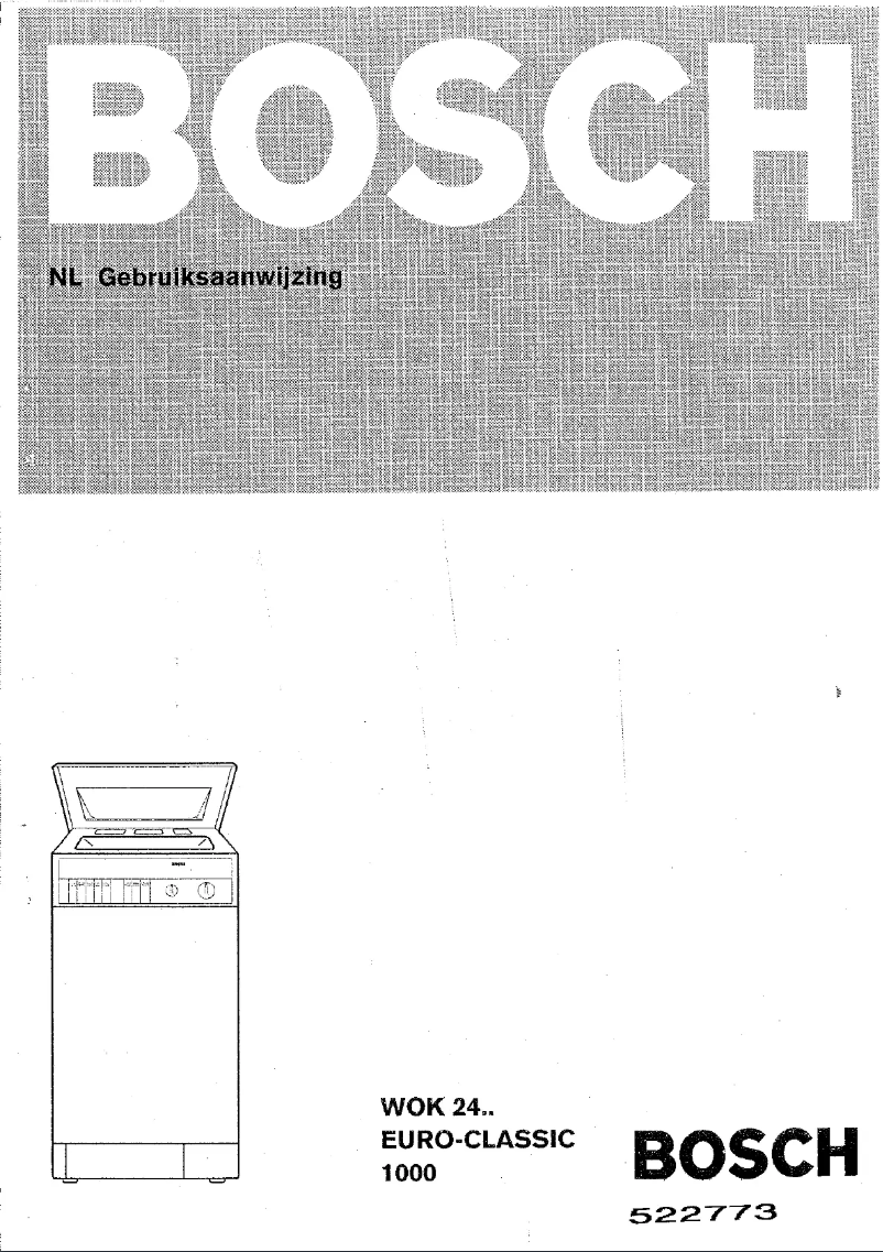Page n°1 - Manuel utilisateur Bosch WOK2401 Euro-Classic 1000
