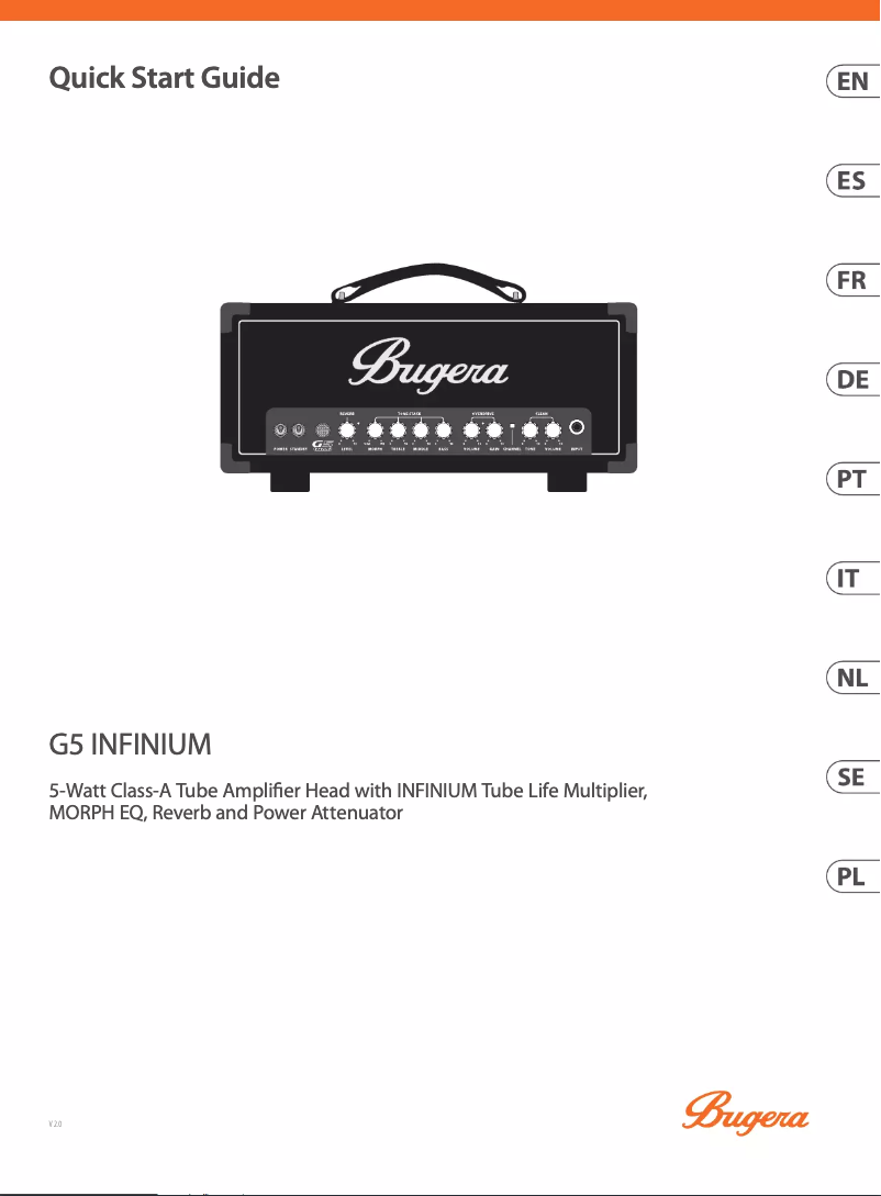 Page 1 de la notice Guide de démarrage rapide Bugera G5 Infinium