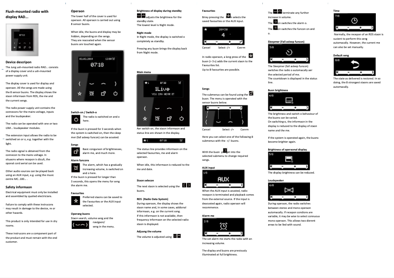Page 1 de la notice Manuel utilisateur JUNG RADCD528