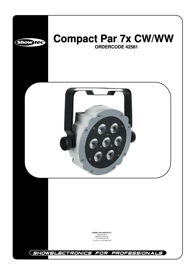 Page n°1 - Manuel utilisateur Showtec Compact PAR 7 CW/WW