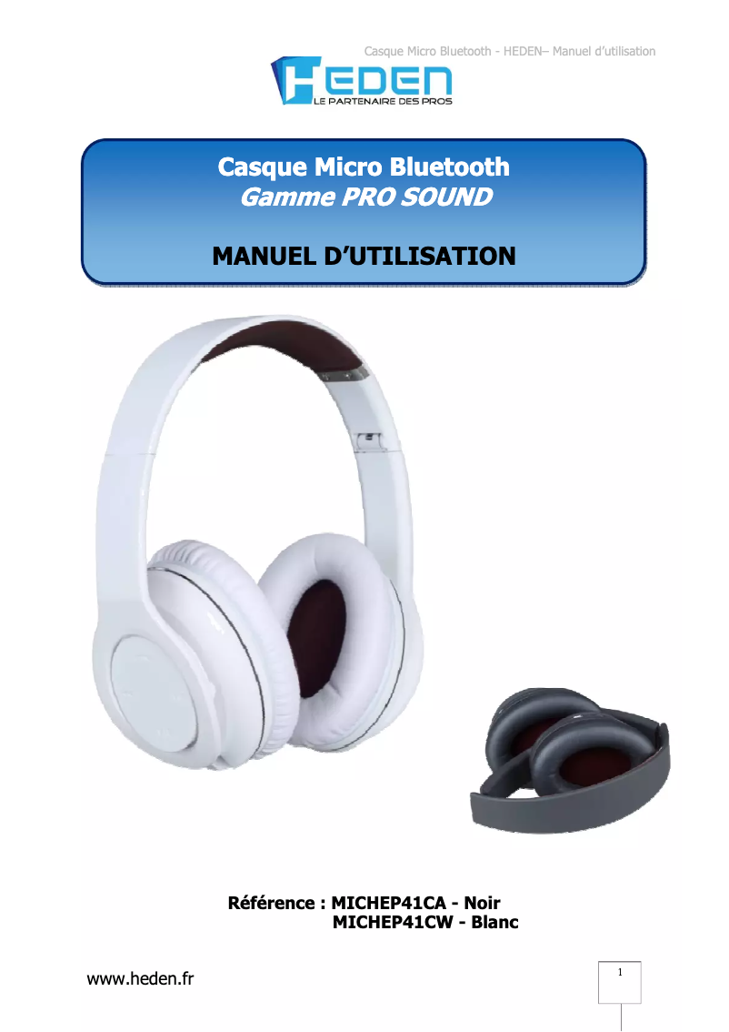 Page 1 de la notice Manuel utilisateur Heden Pro Sound