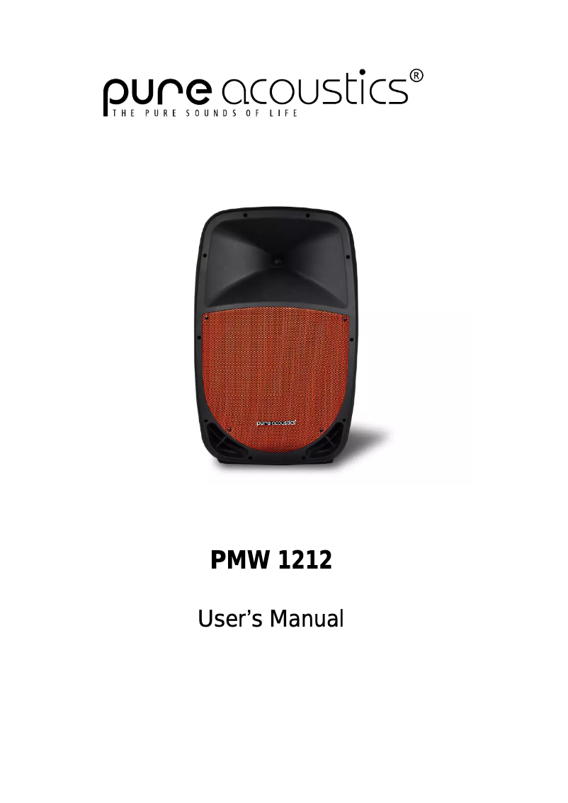 Page n°1 - Manuel utilisateur Pure Acoustics PMW 1212