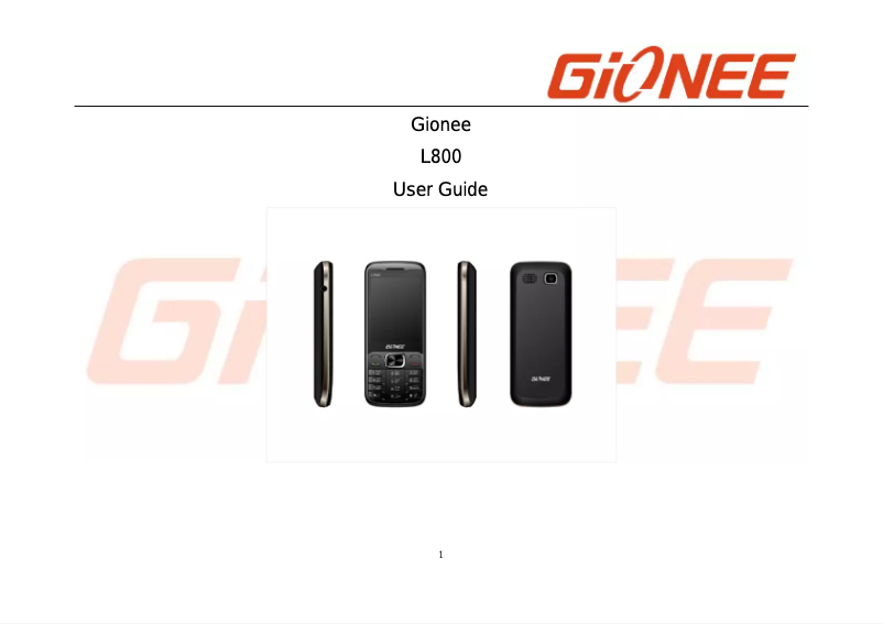 Page n°1 - Manuel utilisateur Gionee L800