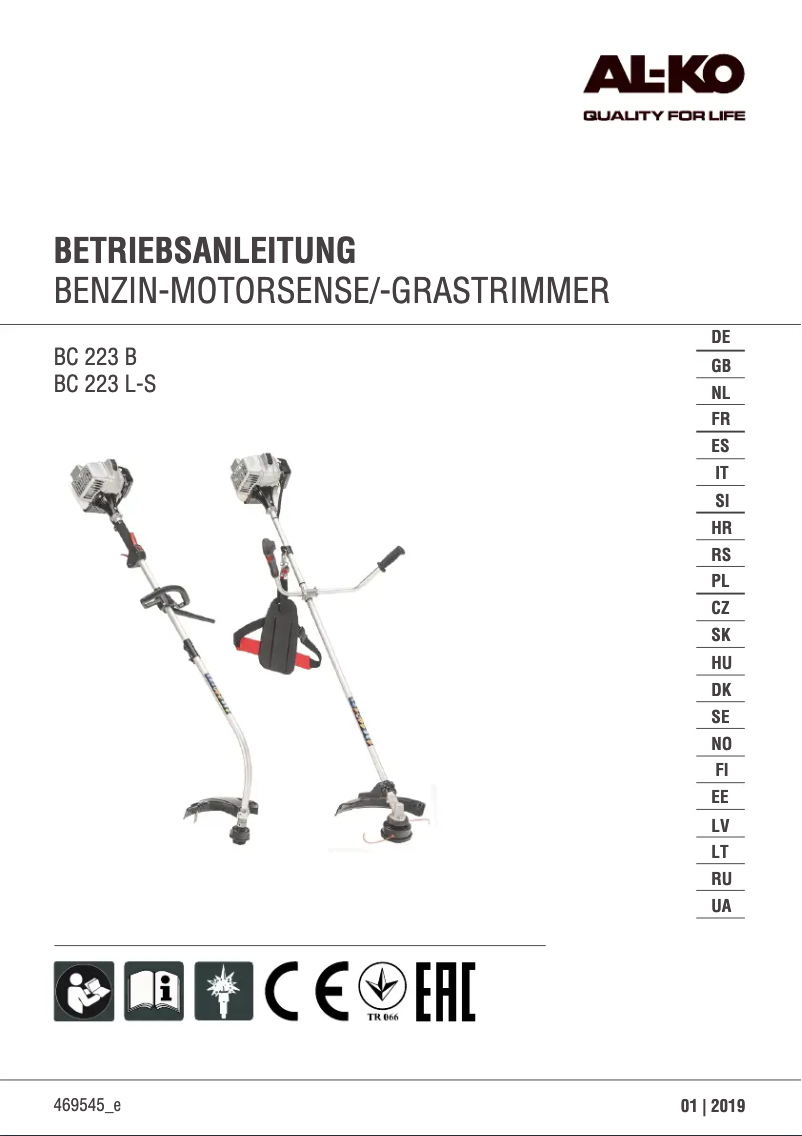 Image de la première page du manuel de l'appareil BC 223 L-S