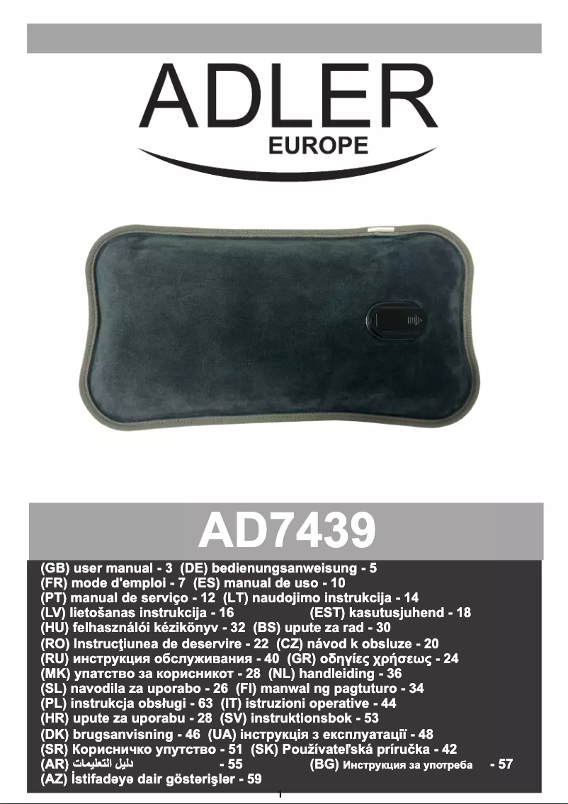 Page 1 de la notice Manuel utilisateur Adler AD 7439