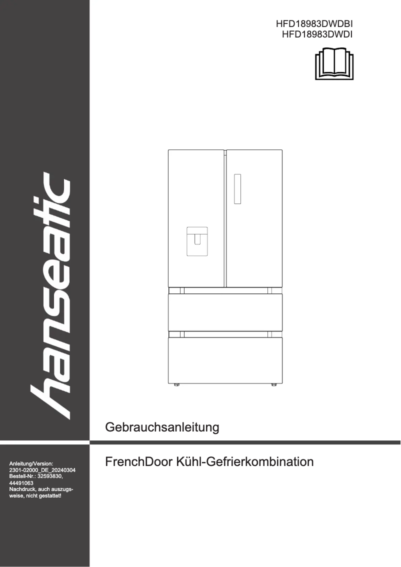 Imagen de la primera página del manual del dispositivo HFD18983DWDI