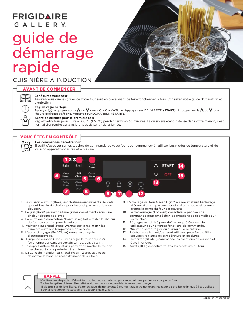 Page n°1 - Manuel utilisateur Frigidaire FCFI3083AS