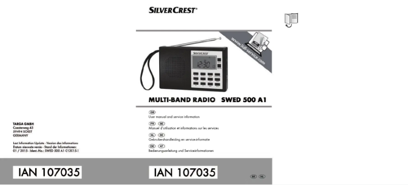 Page n°1 - Manuel utilisateur SilverCrest SWEP 500 A1