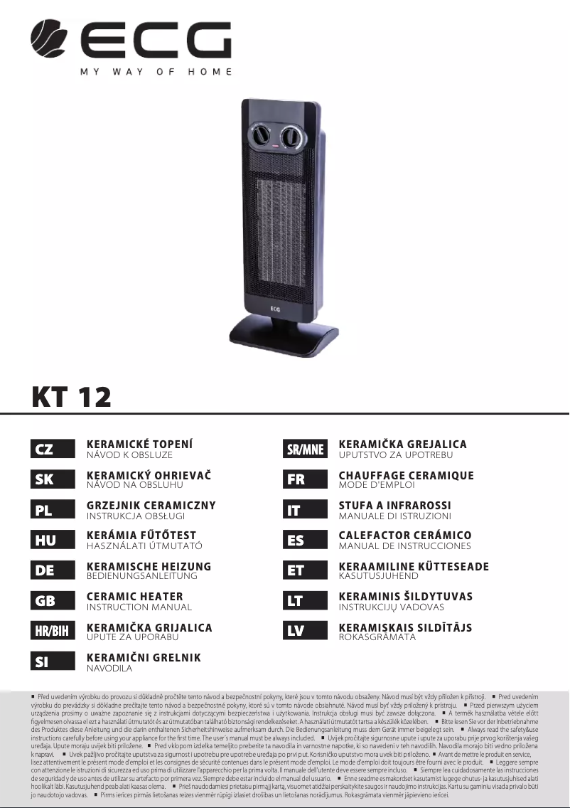 Image de la première page du manuel de l'appareil KT 12