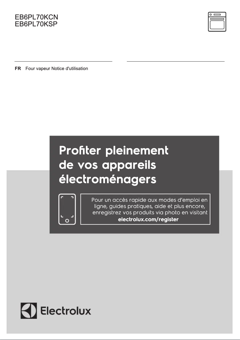 Page n°1 - Manuel utilisateur Electrolux EB6PL70KCN
