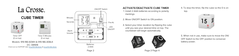 Página 1 del manual Manual de usuario La Crosse Technology 919-186-60WH