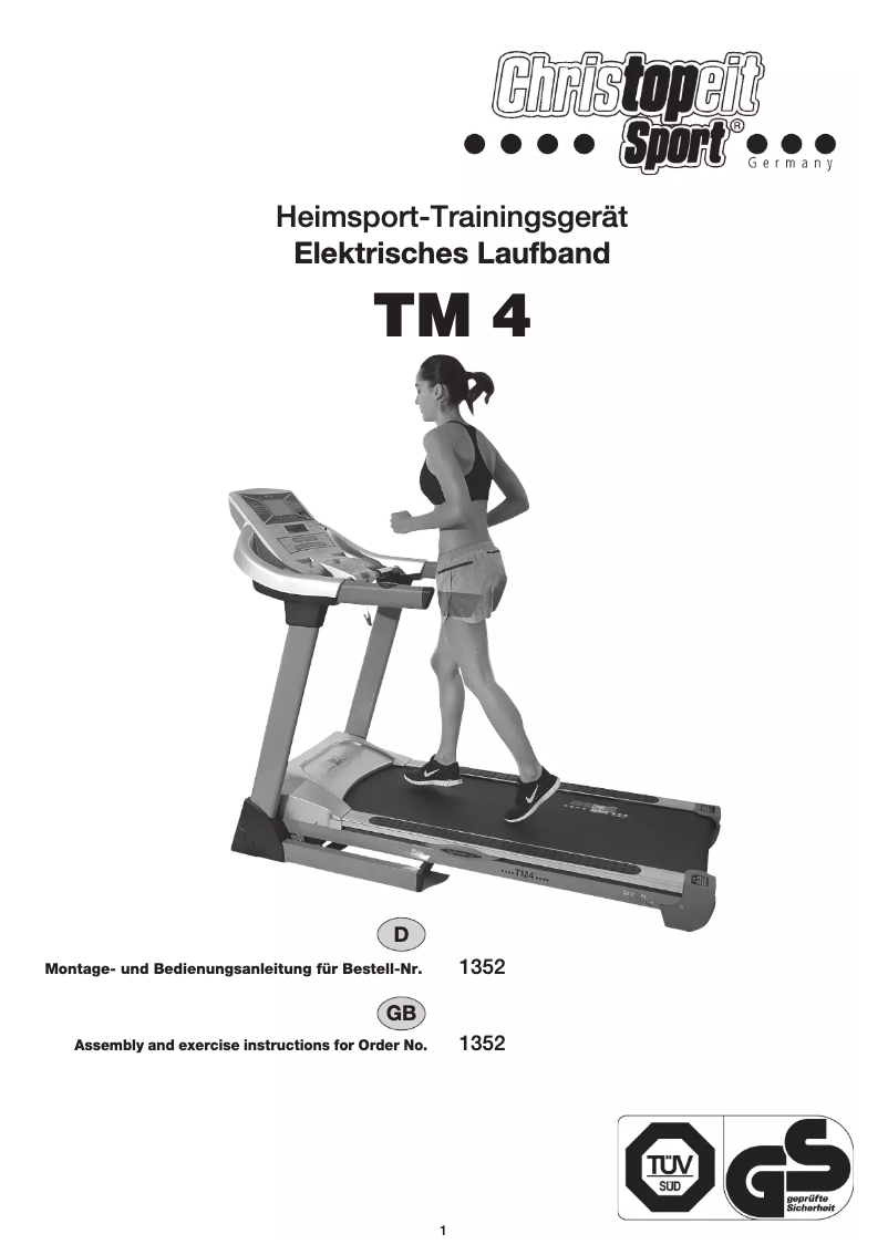 Page 1 de la notice Manuel utilisateur Christopeit TM 4