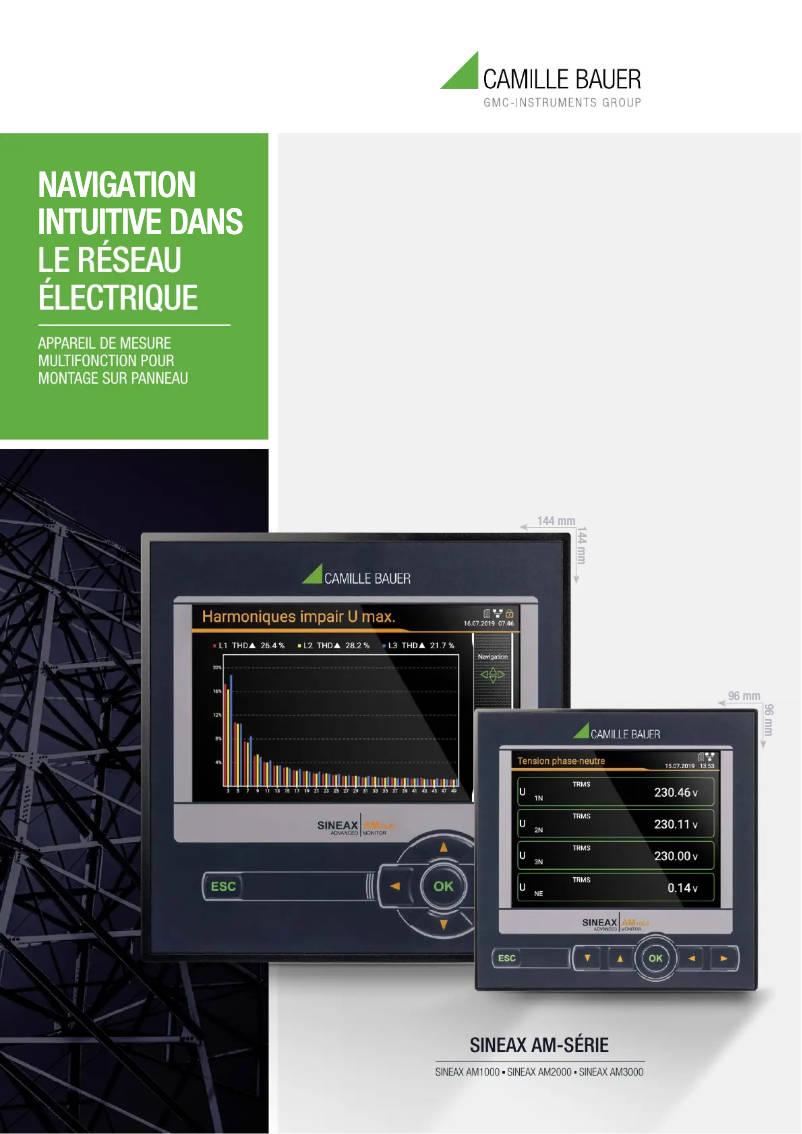 Page 1 of the manual Brochure Camille Bauer Sineax AM2000