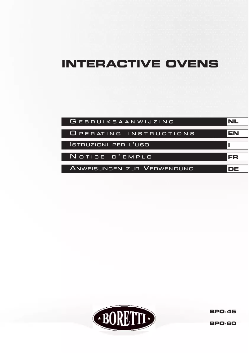 Page 1 de la notice Manuel utilisateur Boretti BPO45