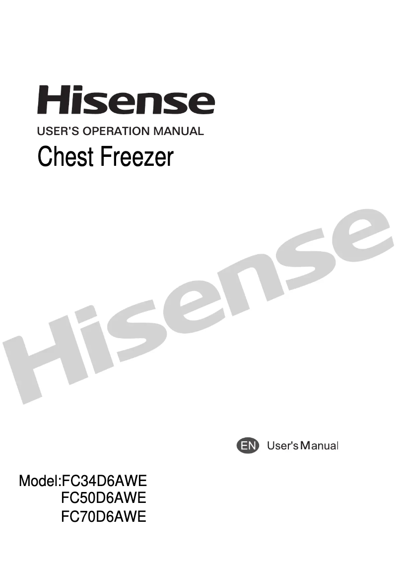 Page n°1 - Manuel utilisateur Hisense FC50D6EWE