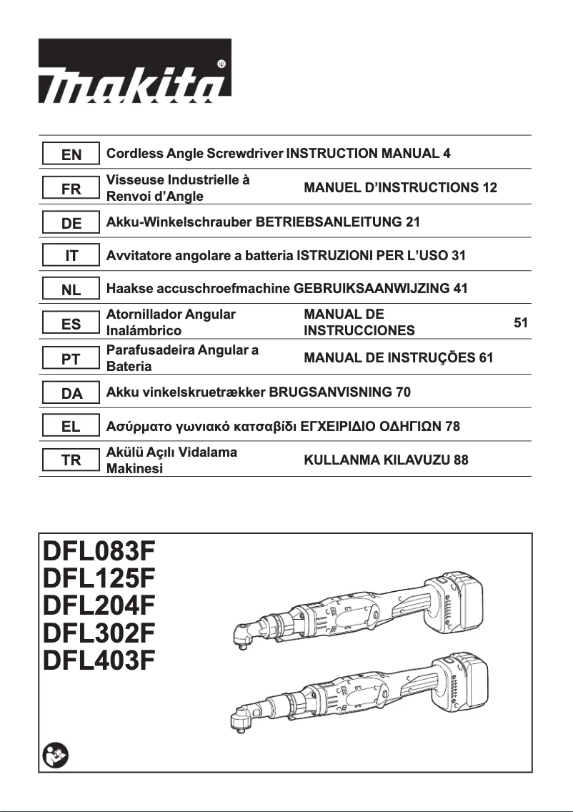 Page 1 de la notice Manuel utilisateur Makita DFL083FZ