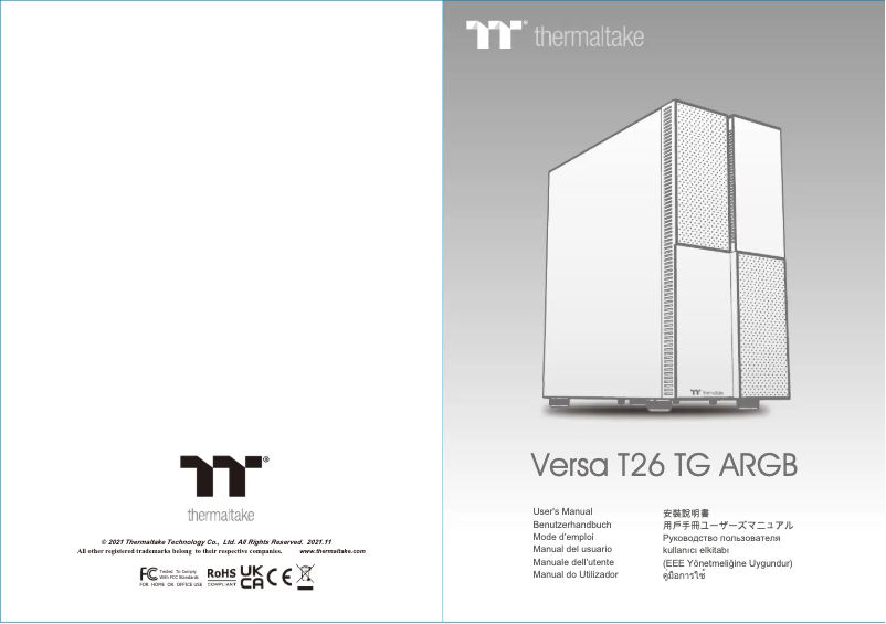 Image de la première page du manuel de l'appareil Versa T27 TG ARGB