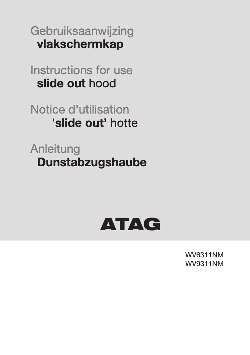 Page n°1 - Manuel utilisateur Atag WV9311NM