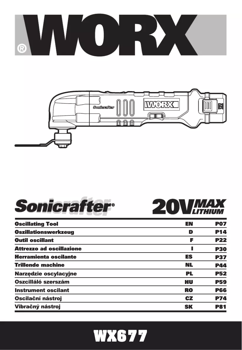 Page n°1 - Manuel utilisateur Worx WX677