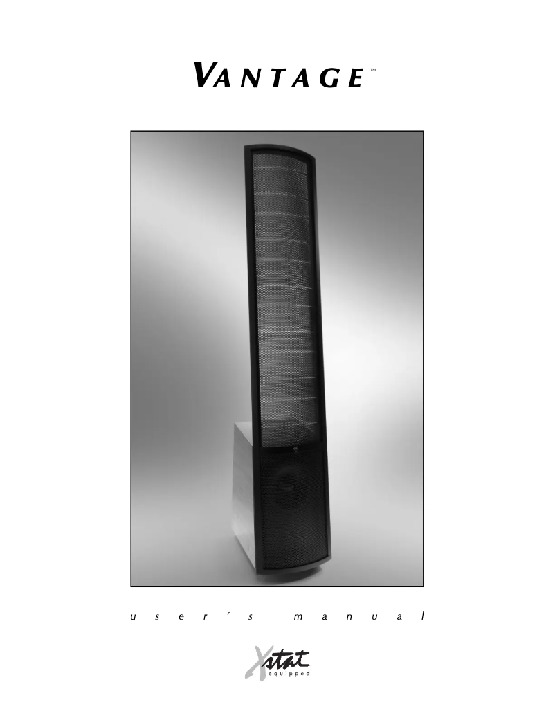 Page 1 de la notice Manuel utilisateur Martin Logan Vantage
